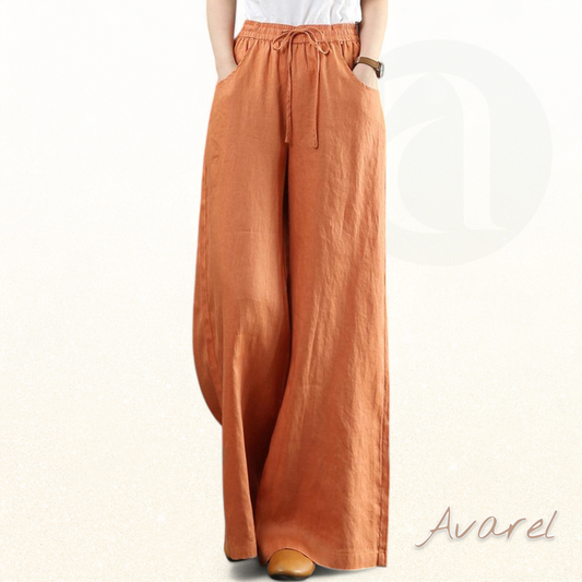 Elegante einfarbigi Hose mit wiitem Bein und hoher Taille für stilvolle Komfort