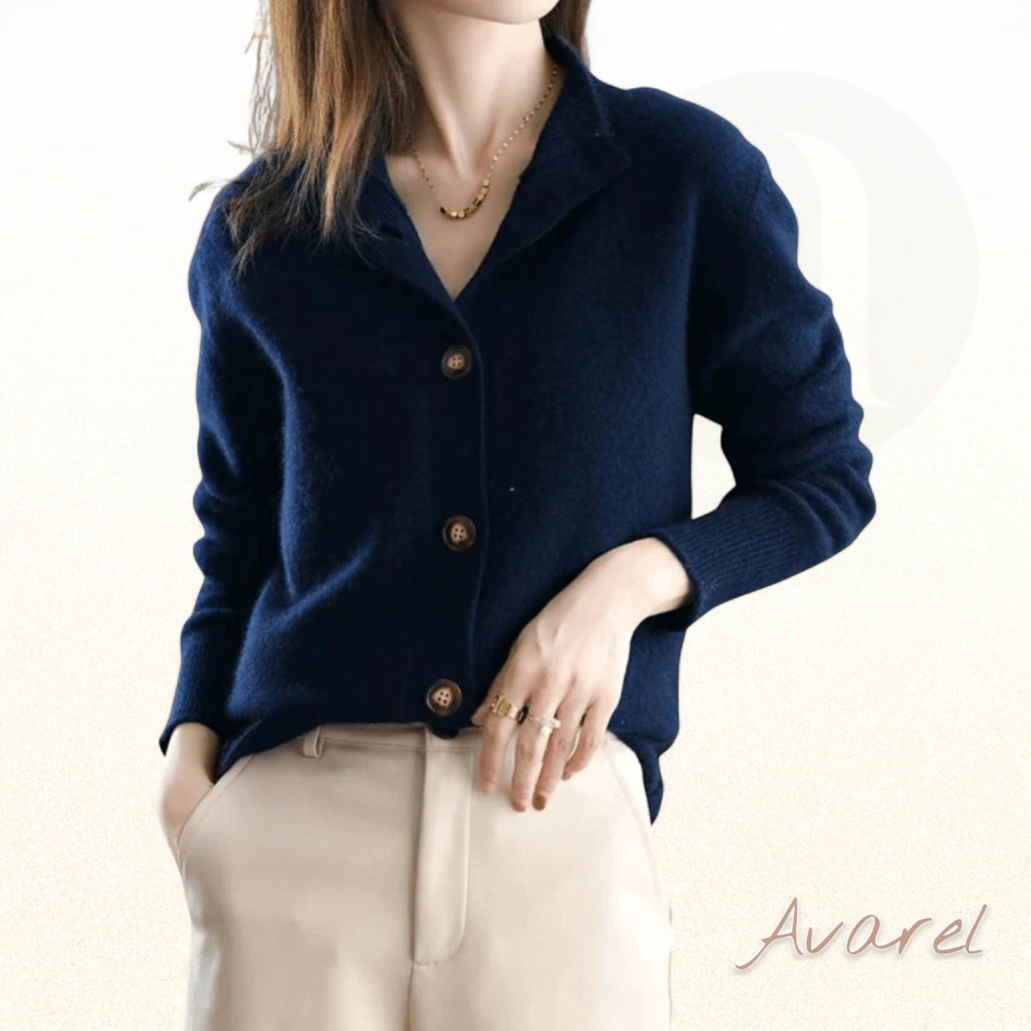 Cardigan Makahuri mit retro-Naht für e elegante und zeitlose Stil