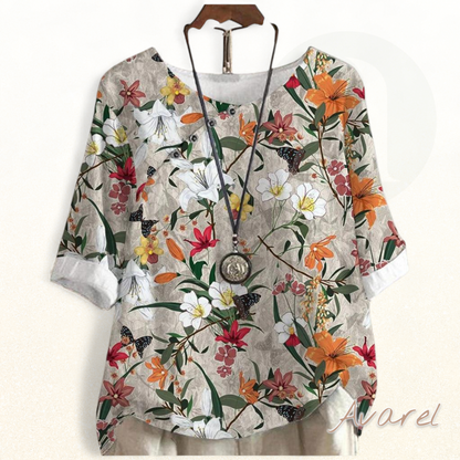 Blumen-T-Shirt mit halve Ärmel – Frühlingshaftes Top für en frische Look
