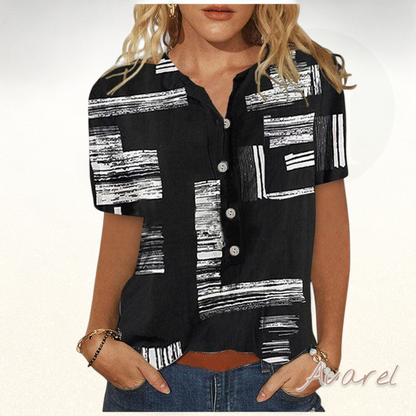 Stylisch bedrucktes Kurzarm-Top für jedi Anlass