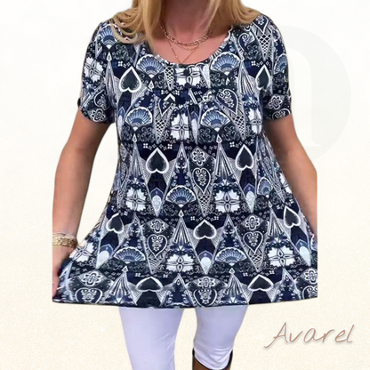 lässigs Retro-T-Shirt mit Rundhalsausschnitt und trendigem Druck