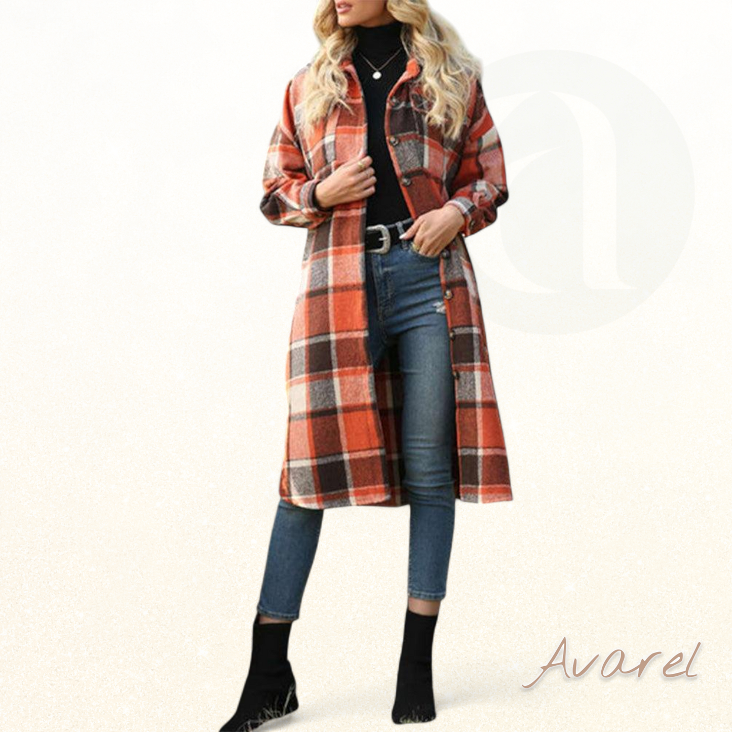 Stilvolle kariert Jacke mit elegante Reversknöpfe für ne trendy Look