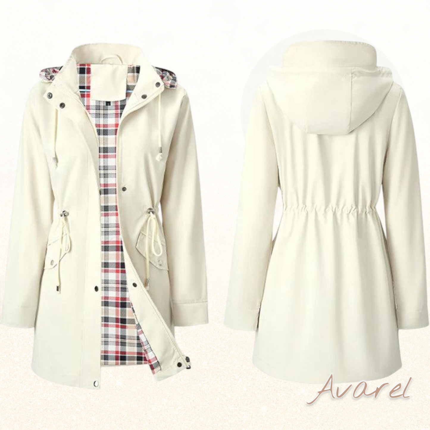 Eleganter Damen-Wasserfester Trenchcoat mit Kapuze für stilvollen Schutz bi jedem Wetter