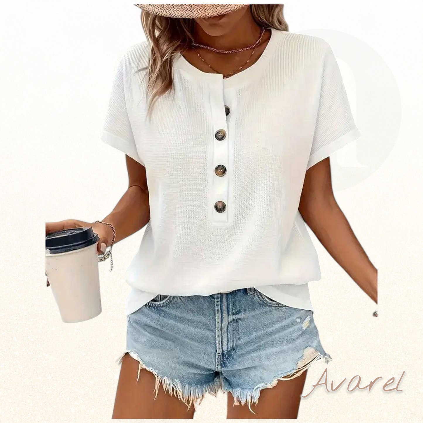 Stylischs Knopfleistent-Shirt mit Rondhals-Ausschnitt für maximale Komfort