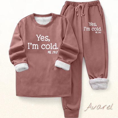 Chillig Fleece-Freizeit-Hose mit schickem Buchstabe-Print