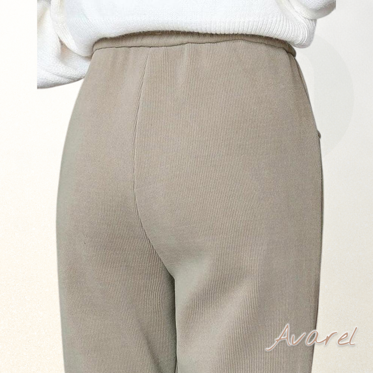 Luxuriösi Warm Hochtaillierte Hose mit Flauschigem Wollfutter