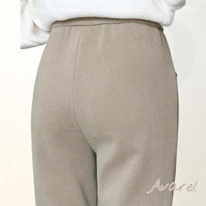 Luxuriösi Warm Hochtaillierte Hose mit Flauschigem Wollfutter