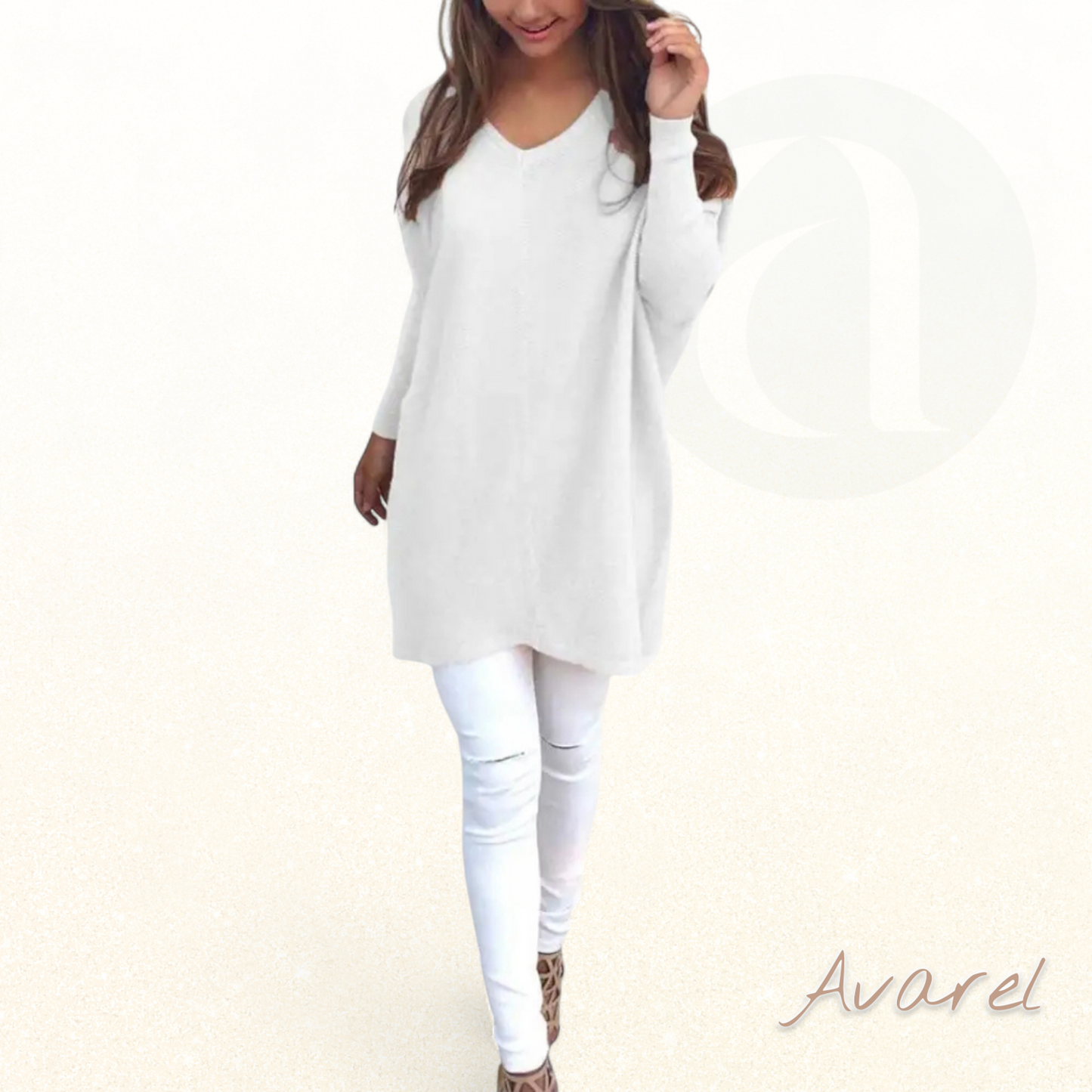 Chic Damen-Cardigan mit elegant langem Hals und langen Ärmeln – Perfekt für jede Gelegenheit