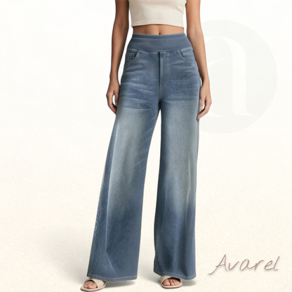 Hoch taillierte, gewaschene Jeans mit weiter, lässiger Passform für einen trendigen und bequemen Style