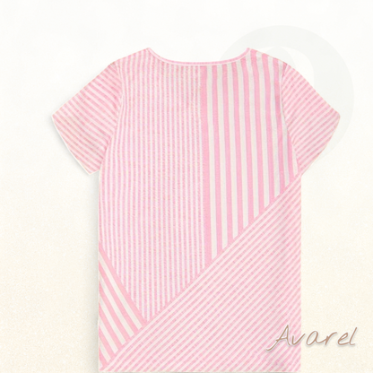 Schickes gestreiftes V-Ausschnitt T-Shirt für en lässige Look