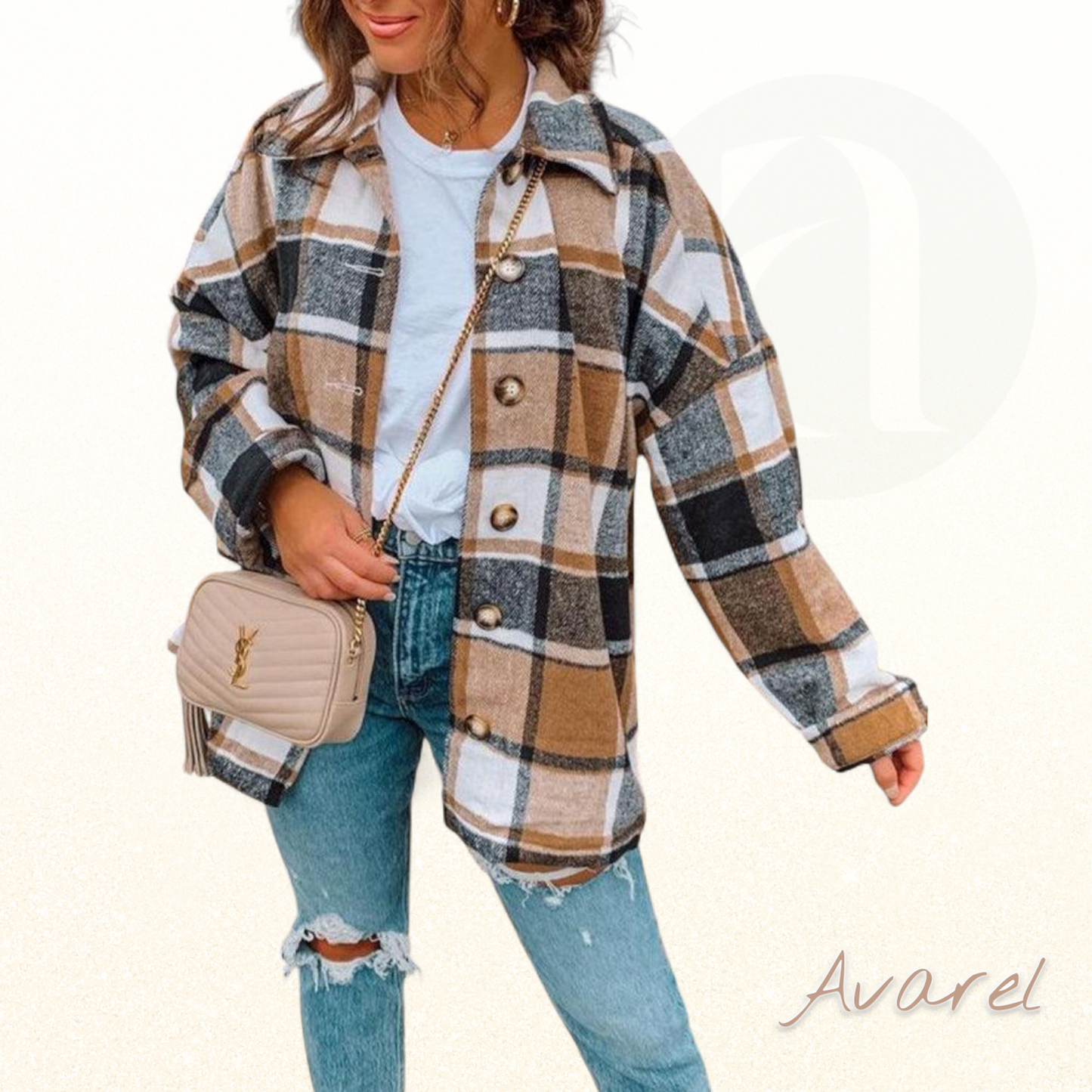 Chic Karomuster-Jacke mit Knopfleiste für en lässige Look