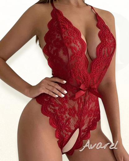 Eleganter trägerloser Spitz-Bodysuit für en verführerische Look