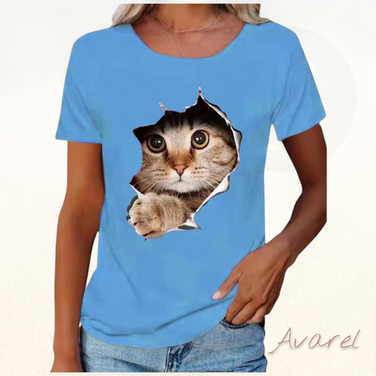 Stylisch T-Shirt mit einzigartigem zerrissene Chatz-Print