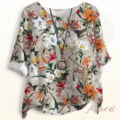 Blumen-T-Shirt mit halve Ärmel – Frühlingshaftes Top für en frische Look