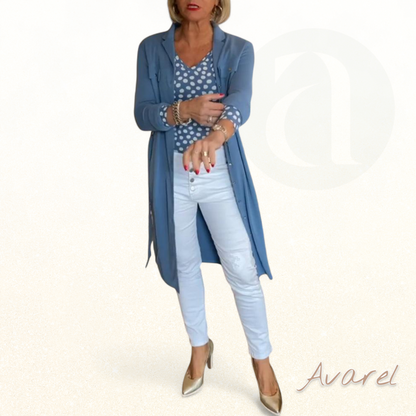 Stilvolle, knopfbare Mantel in elegante Uni-Farbe für en lässige Look