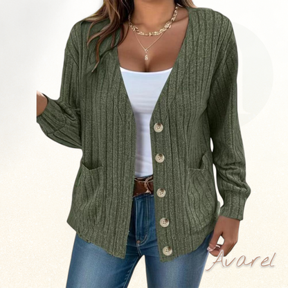 Stilvoller eifarbiger Mantel mit lange Ärmle und elegante V-Ausschnitt