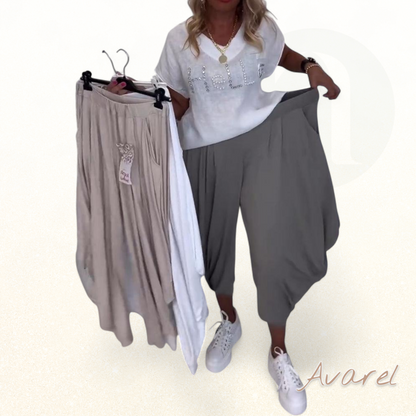 Lässigi einfarbigi Pluderhosen für Damen - Komfort und Stil perfekt zäme gsetzt