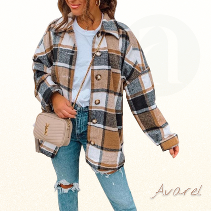 Chic Karomuster-Jacke mit Knopfleiste für en lässige Look