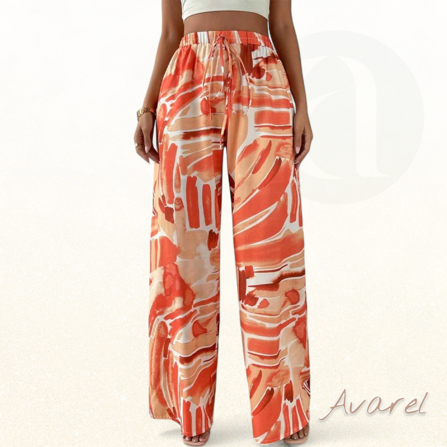 Stilvoll Freizeitshose mit Druckmuster und lockem, weitem Bein