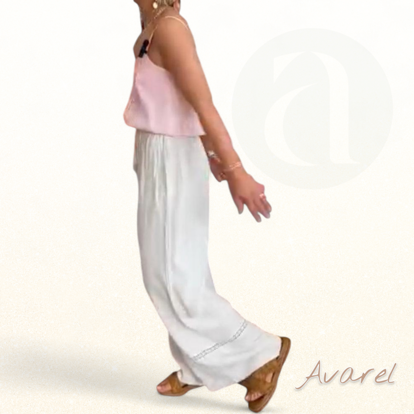 Bequemi Einfarbigi Hose mit Wiit Beini und Praktischä Tasche