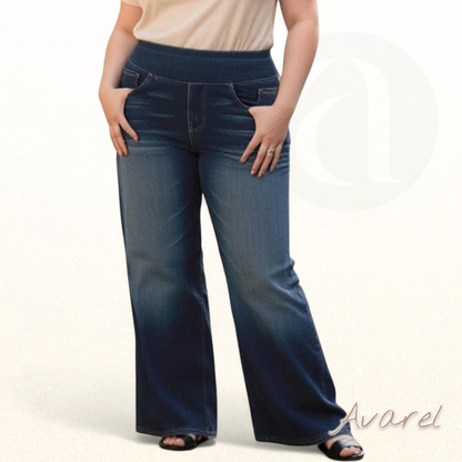 Hoch taillierte, gewaschene Jeans mit weiter, lässiger Passform für einen trendigen und bequemen Style