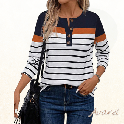 Top mit stilvollem Streifenmuster und auffälliger Kontrastfärb für de perfekte Casual-Look