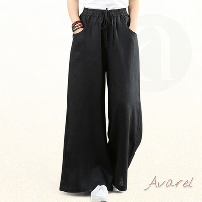 Elegante einfarbigi Hose mit wiitem Bein und hoher Taille für stilvolle Komfort
