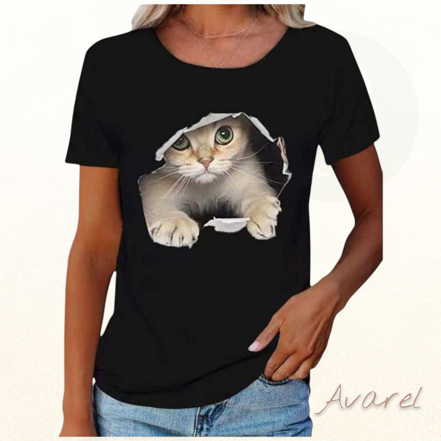 Stylisch T-Shirt mit einzigartigem zerrissene Chatz-Print