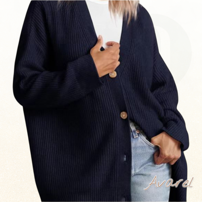 Chic & Cozy Damen strickjacke mit elegante Knöpfe – stilvolle lang aktiv für optimal Kompfort