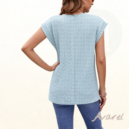 Stilvolles einfarbiges kurze Arm T-Shirt mit Rundhals-Ausschnitt