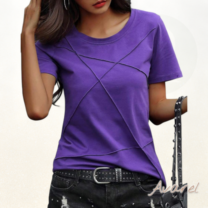 Stilvolls Slim Fit T-Shirt mit Rundhalsausschnitt im Uni-Design