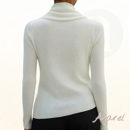 Elegante unregelmässig gestrickti Top mit chline Halse für ne modisch Style