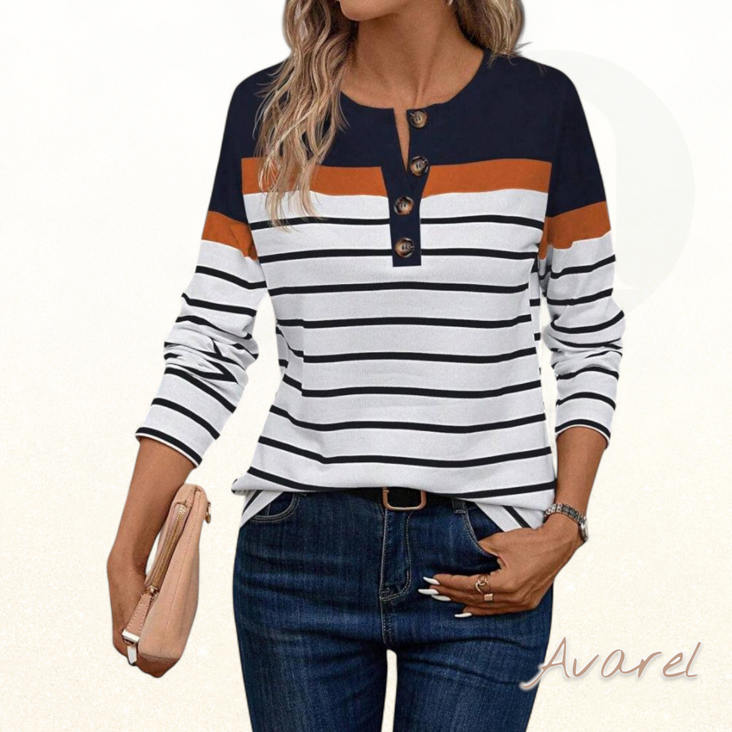 Top mit stilvollem Streifenmuster und auffälliger Kontrastfärb für de perfekte Casual-Look