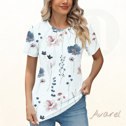 T-Shirt Rundhals Allmatch mit trendy Drukkig für jede Gelegenheit