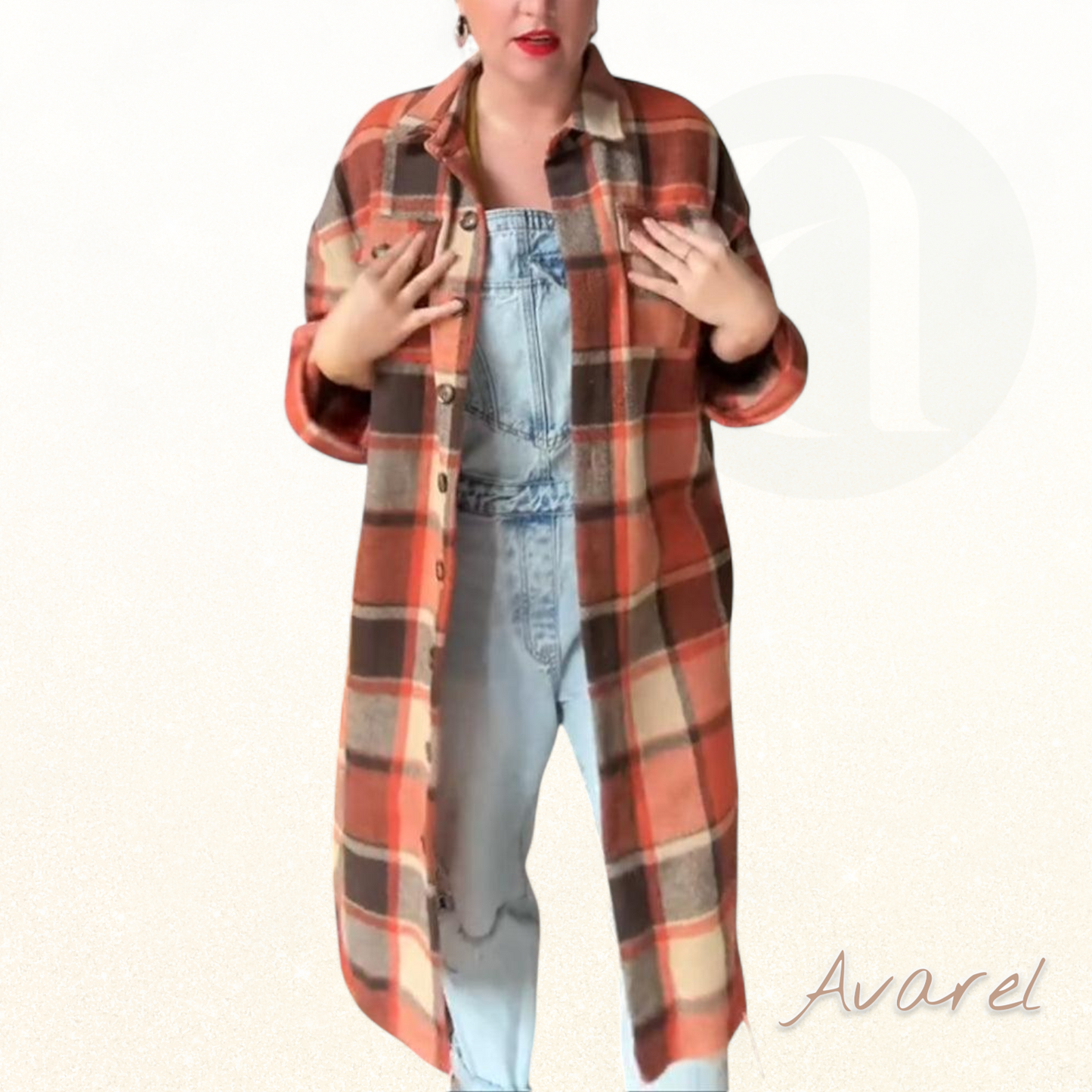 Stylischer kariert Mantel mit Knopf für ne Trendige Look