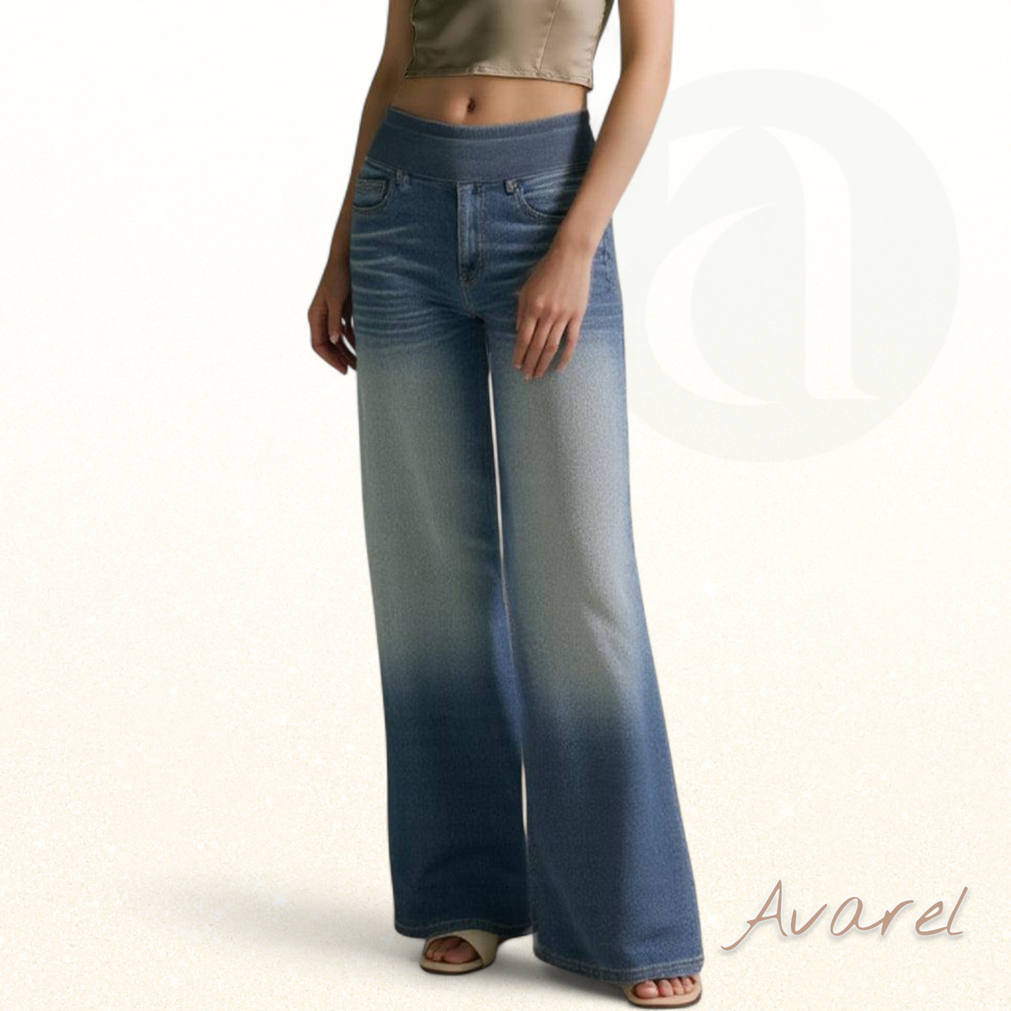 Hoch taillierte, gewaschene Jeans mit weiter, lässiger Passform für einen trendigen und bequemen Style