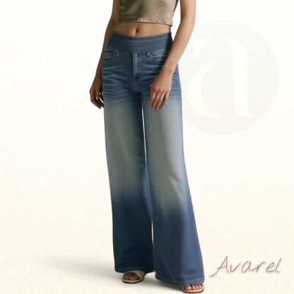 Hoch taillierte, gewaschene Jeans mit weiter, lässiger Passform für einen trendigen und bequemen Style