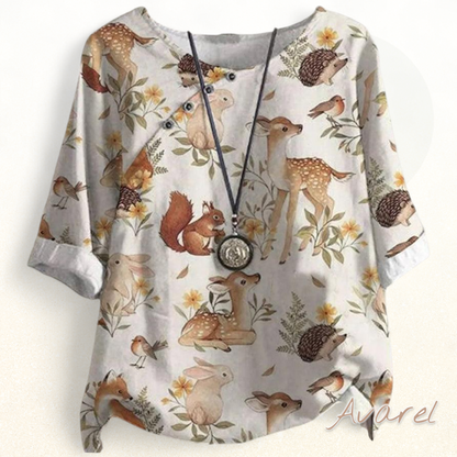 Blumen-T-Shirt mit halve Ärmel – Frühlingshaftes Top für en frische Look