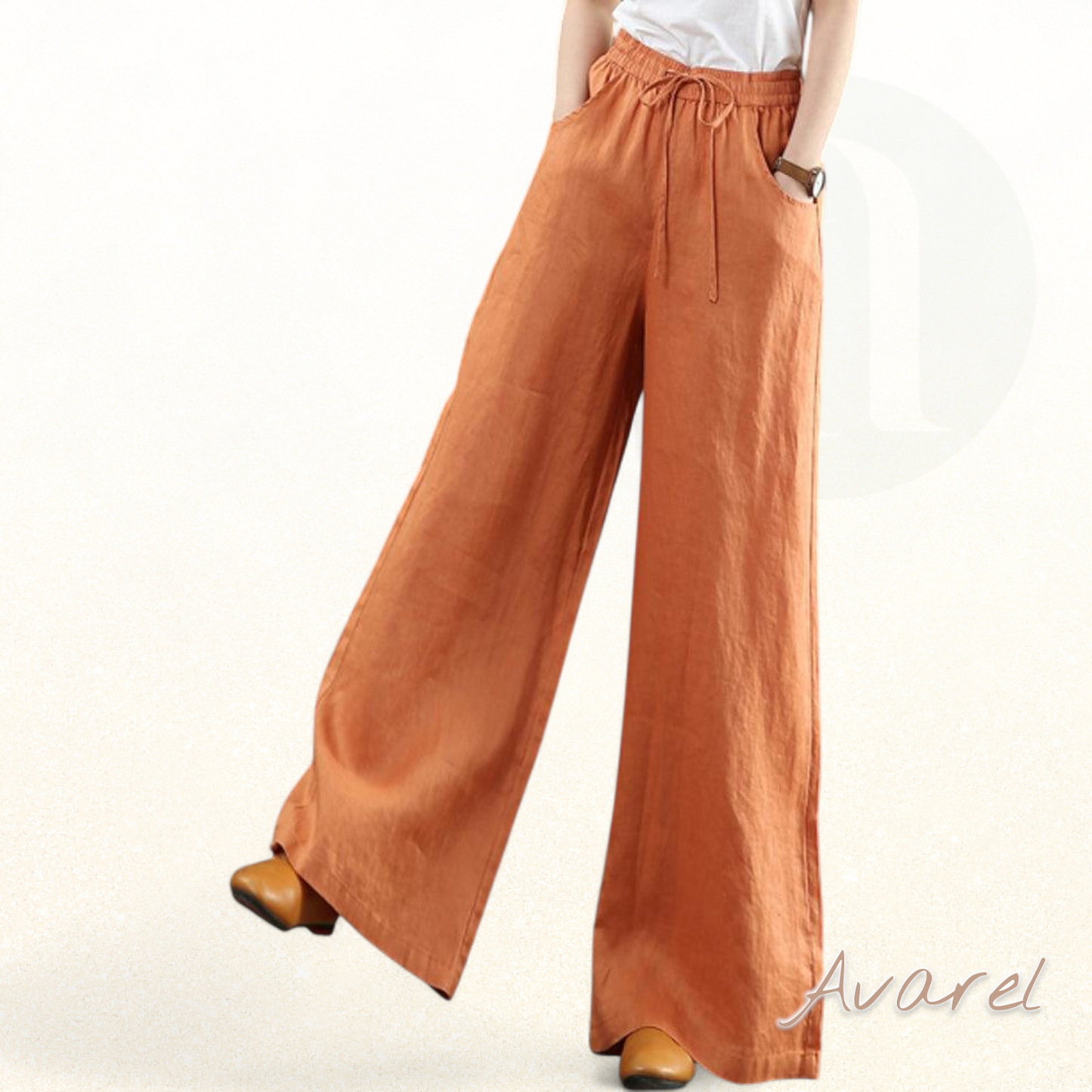 Elegante einfarbigi Hose mit wiitem Bein und hoher Taille für stilvolle Komfort