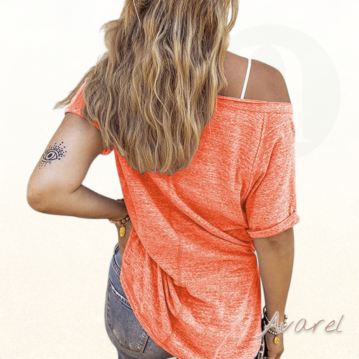 Stilvolls einfarbiges V-Ausschnitt-T-Shirt für jede Anlass