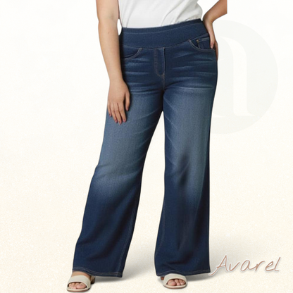 Hoch taillierte, gewaschene Jeans mit weiter, lässiger Passform für einen trendigen und bequemen Style