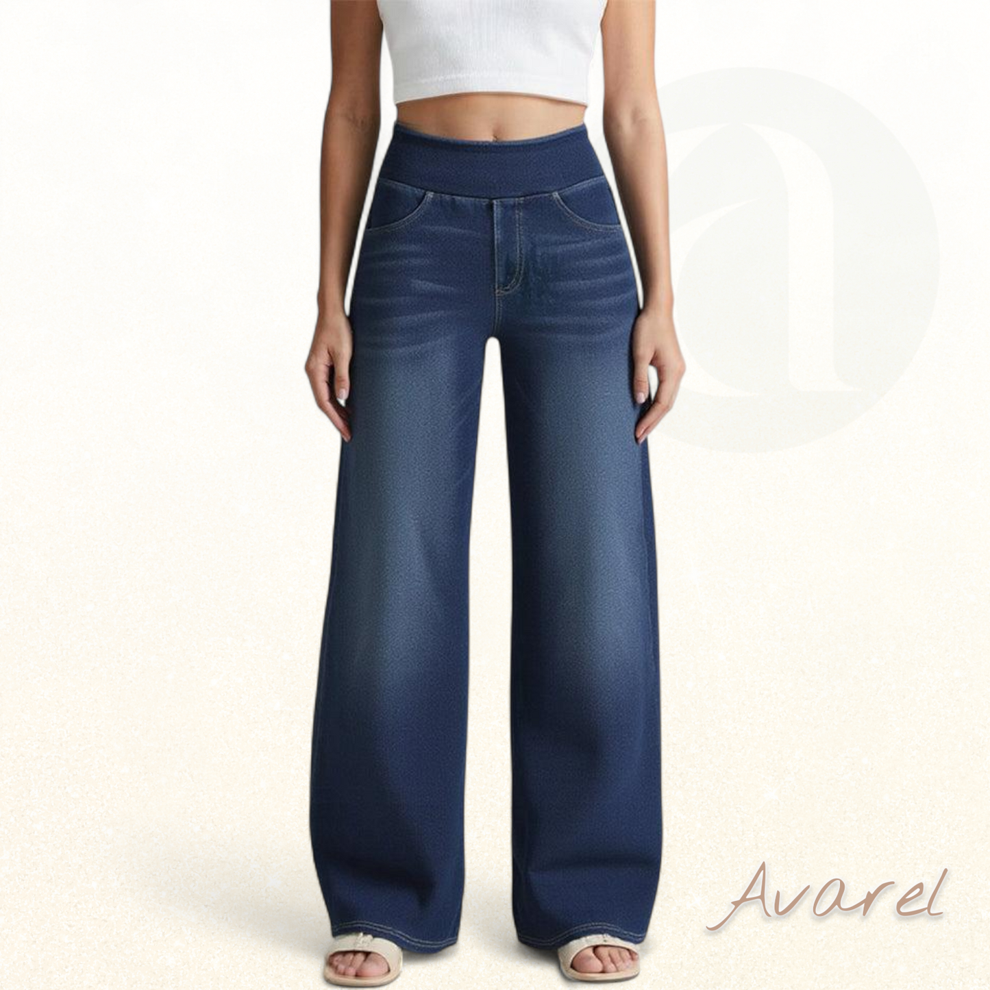 Hoch taillierte, gewaschene Jeans mit weiter, lässiger Passform für einen trendigen und bequemen Style