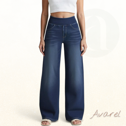 Hoch taillierte, gewaschene Jeans mit weiter, lässiger Passform für einen trendigen und bequemen Style