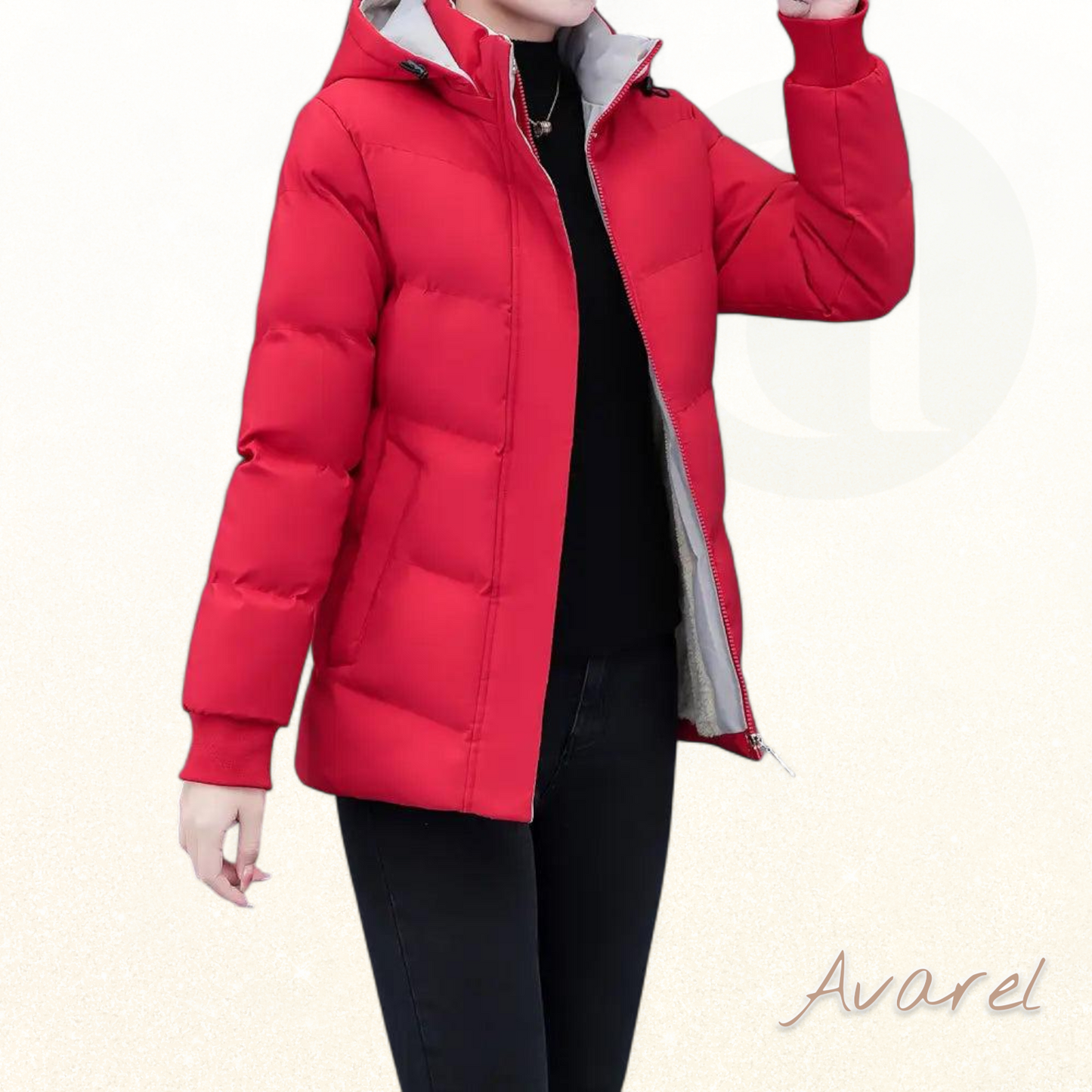 Bequemi warmi Übergangsjacke mit Kapuze im klassischem einfarbige Design