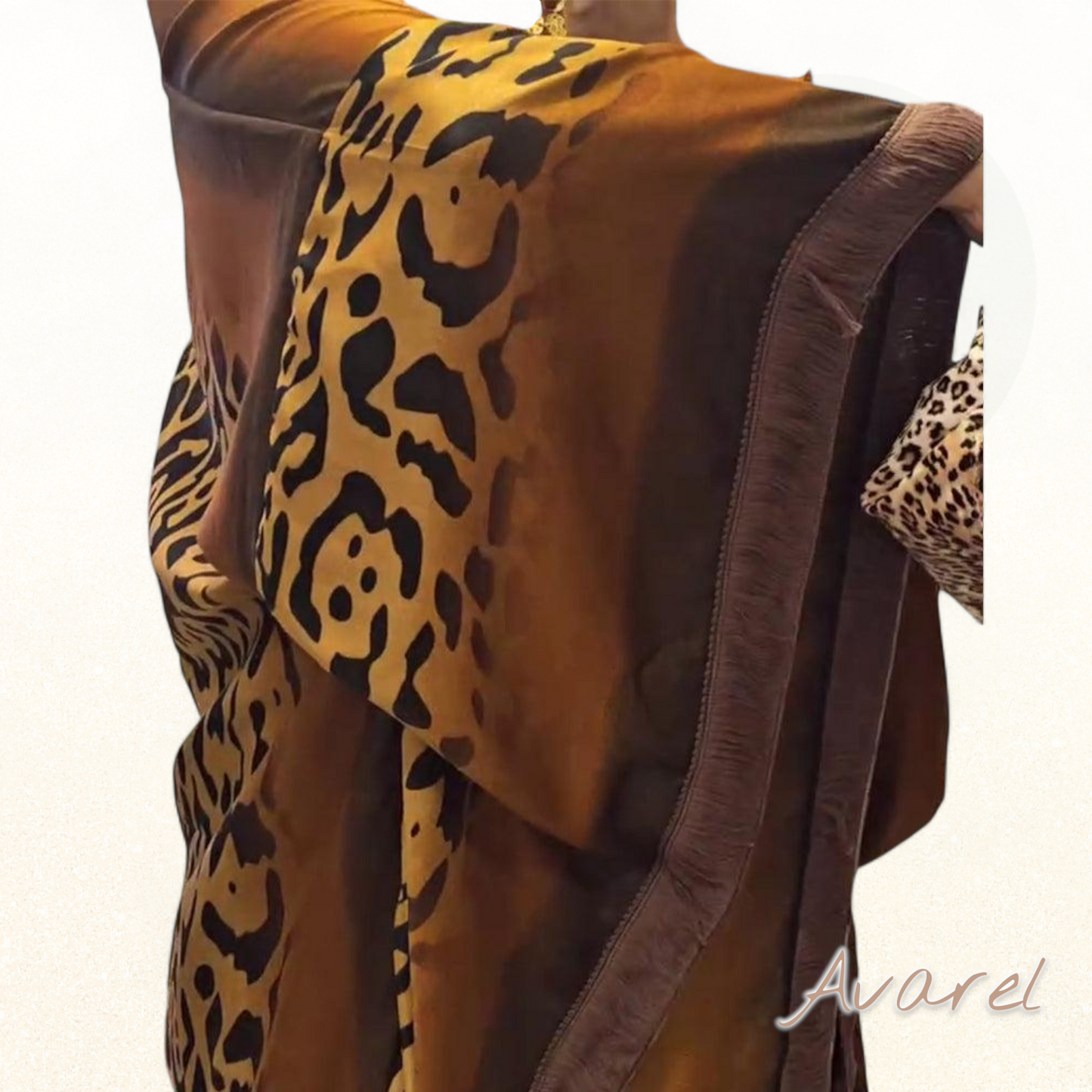 Elegante Mantel mit Batwing-Ärmeln und stilvollem Leopardenmuster