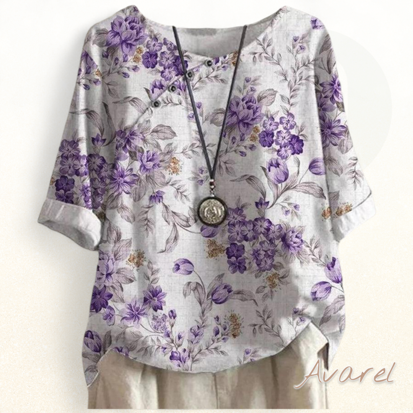 Blumen-T-Shirt mit halve Ärmel – Frühlingshaftes Top für en frische Look