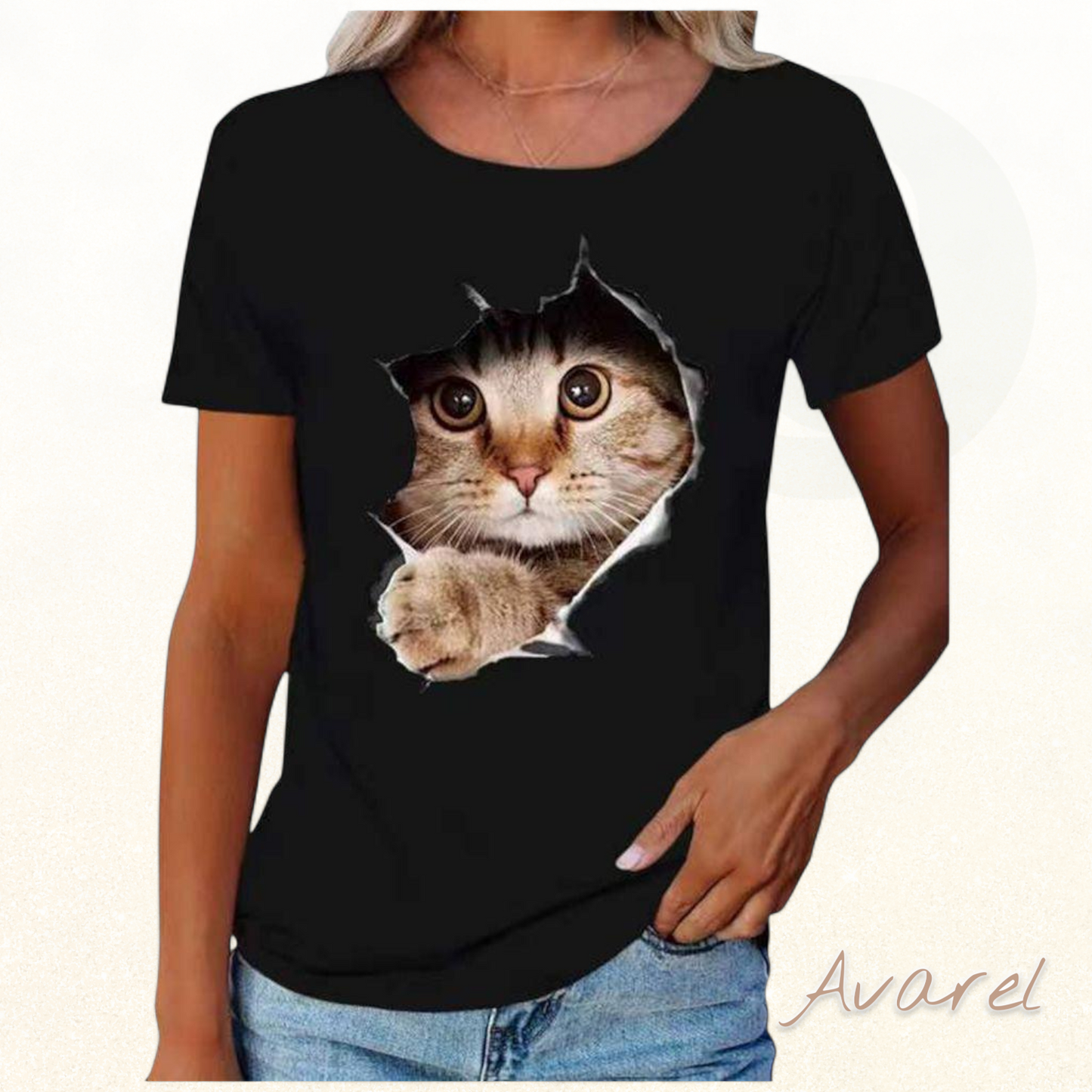 Stylisch T-Shirt mit einzigartigem zerrissene Chatz-Print