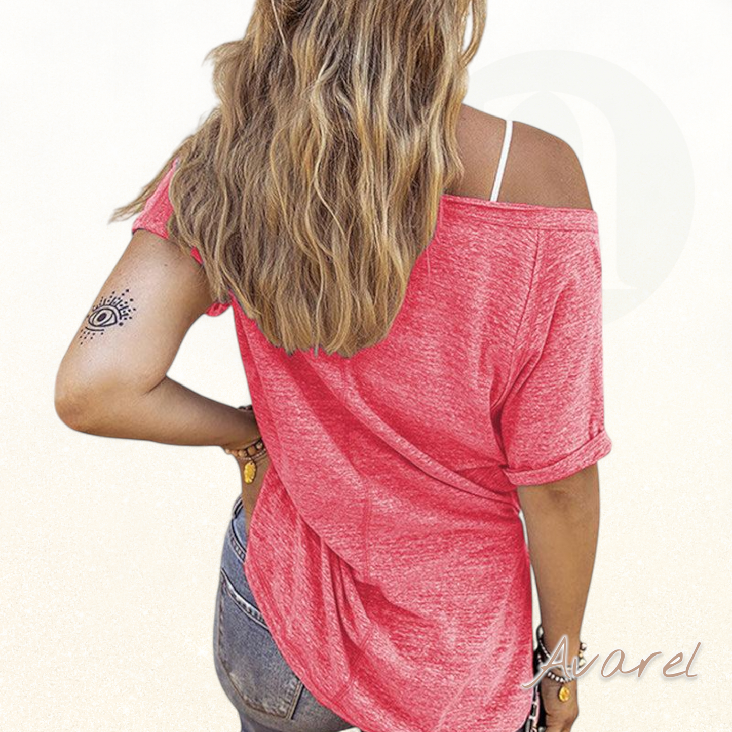 Stilvolls einfarbiges V-Ausschnitt-T-Shirt für jede Anlass