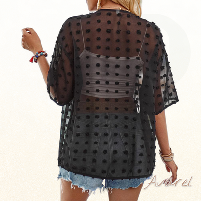 Stilvolle, flexible einfarbige Jacquard-Jacke mit bequeme halbe Ärml