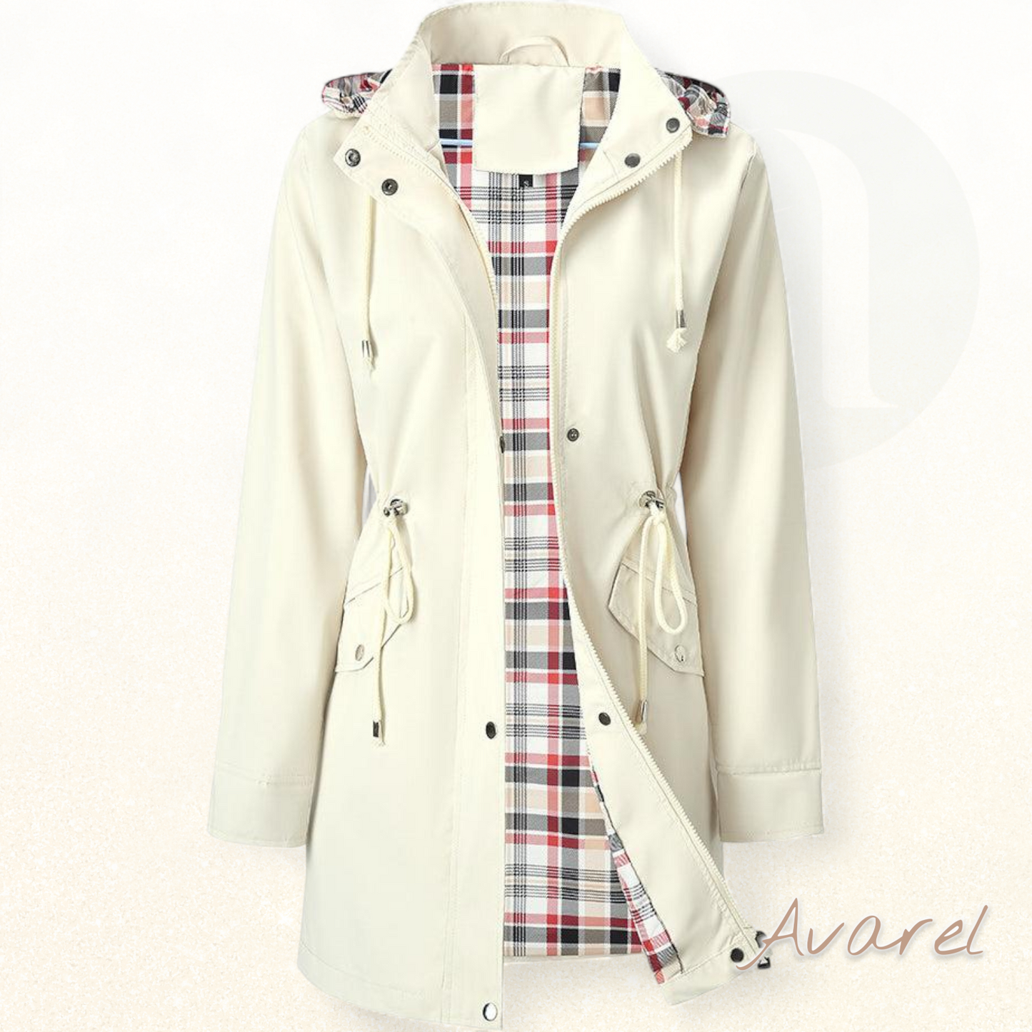 Eleganter Damen-Wasserfester Trenchcoat mit Kapuze für stilvollen Schutz bi jedem Wetter